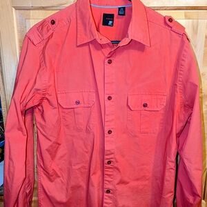 jf j.ferrar Vibrant Red Casual Button Down Shirt